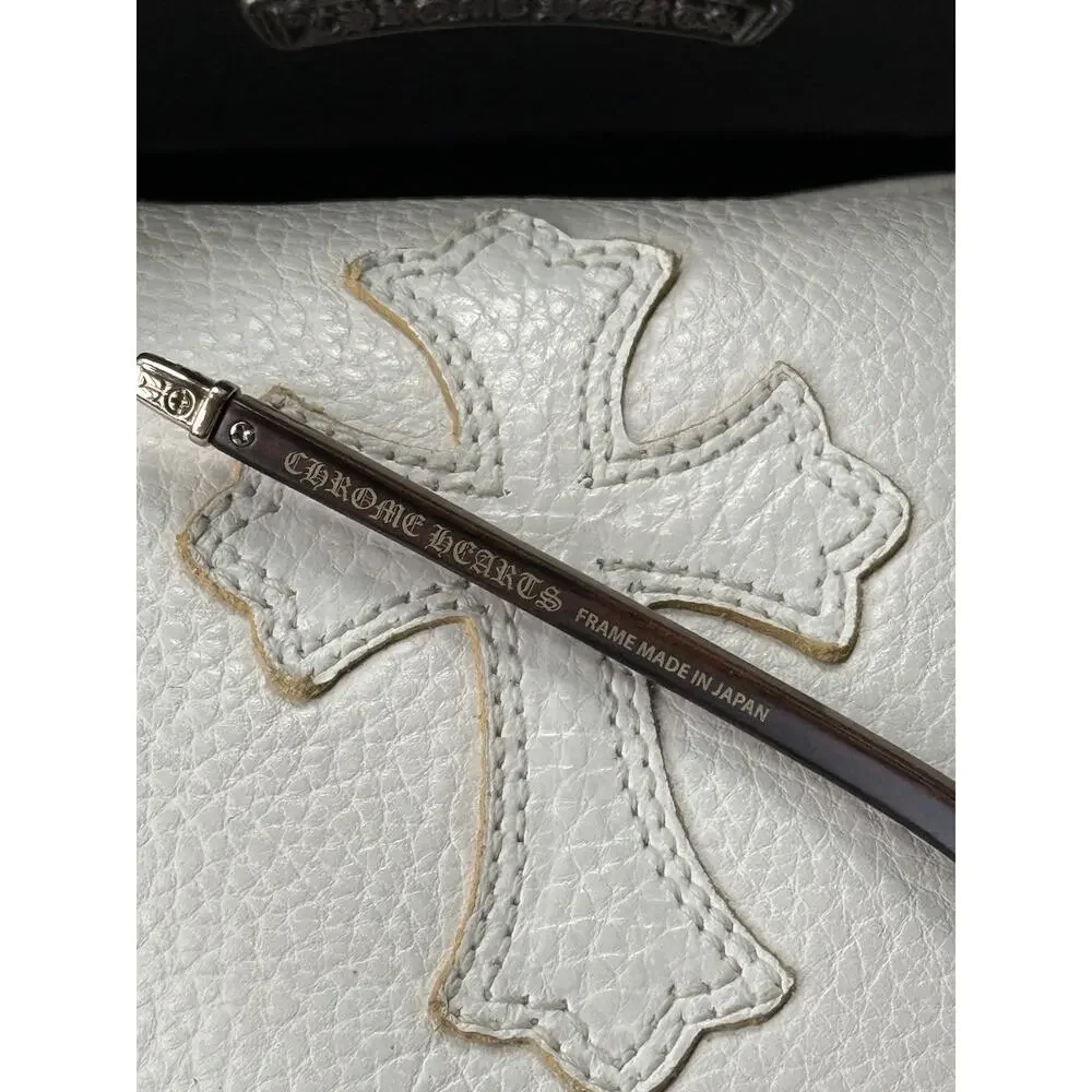 Chrome Hearts Vertical Smile Wood Right Temple Gold Plated Hardware Rare